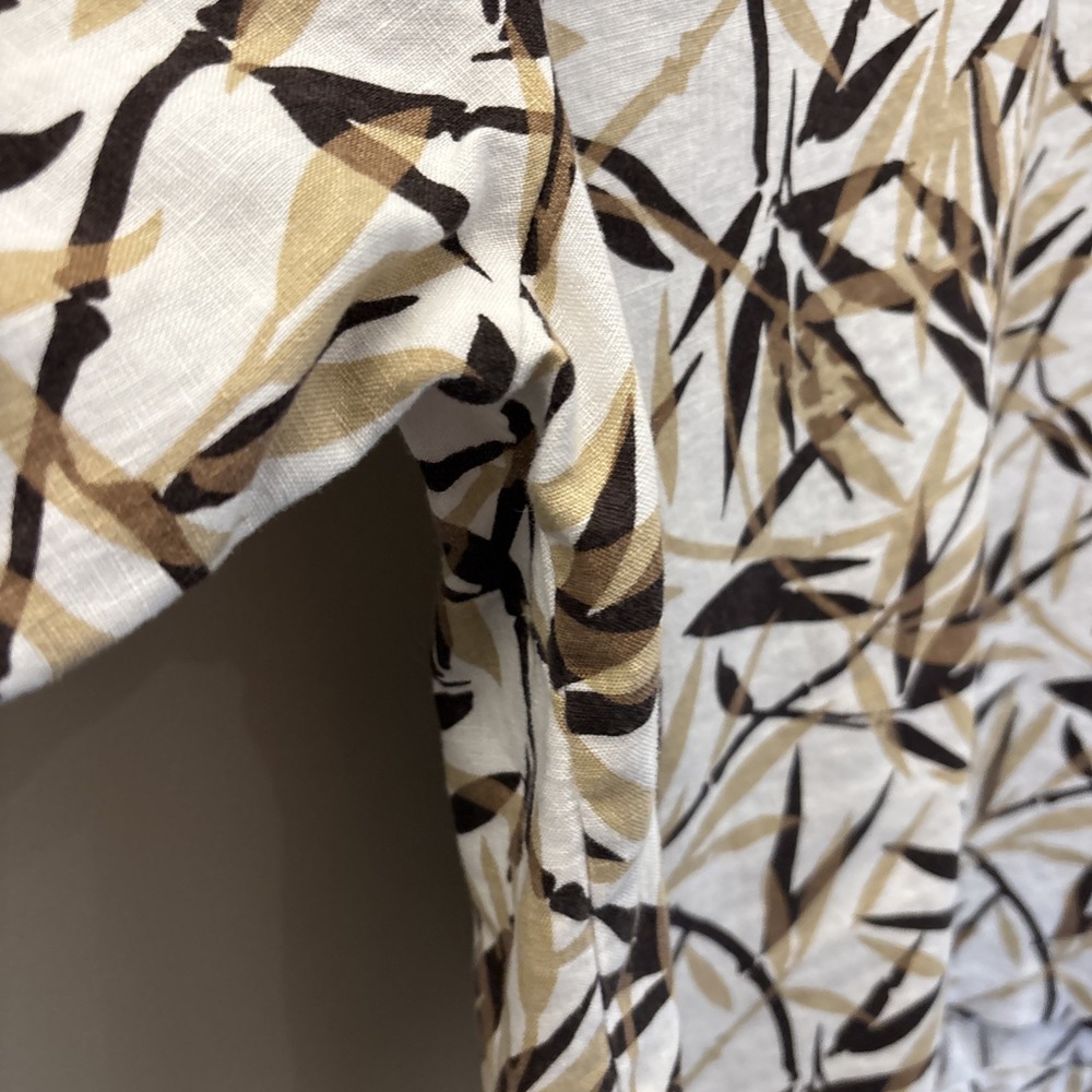 JM COLLECTION Women's Linen 3/4 Sleeve Blouse Leaves Multicolor Size 18W Plus - Picture 14 of 15